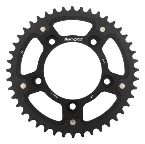 Supersprox RST-743-44-BLK Supersprox Rear Stealth Sprocket Alu/Stl 44T-520 Blk Duc Rst-743-44-Blk