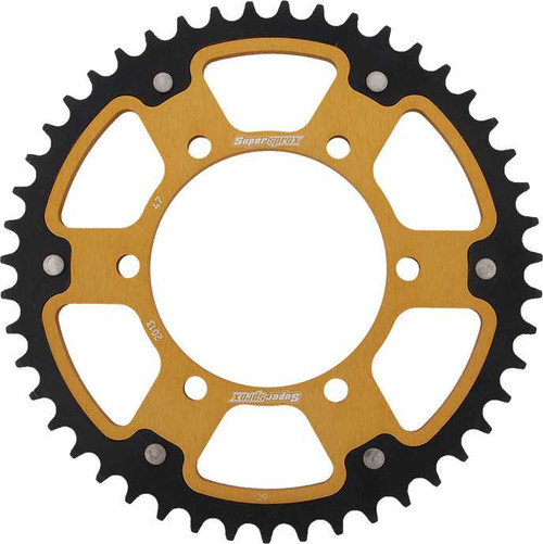 Supersprox RST-2013-47-GLD Supersprox Rear Stealth Sprocket Alu/Stl 47T-520 Gld Tri Rst-2013-47-Gld