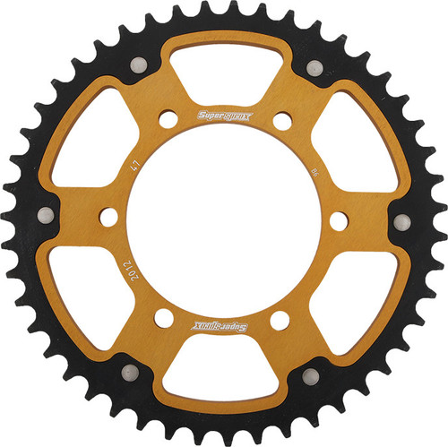 Supersprox Rear Stealth Sprocket Alu/Stl 47T-525 Gld Tri Rst-2012-47-Gld