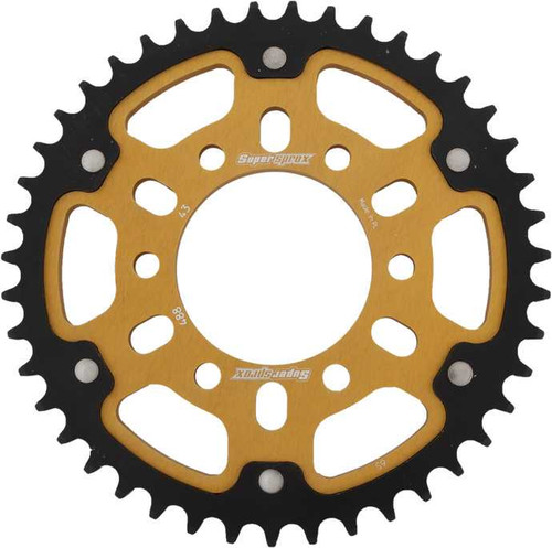 Supersprox RST-488-43-GLD Supersprox Rear Stealth Sprocket Alu/Stl 43T-530 Gld Kaw Rst-488-43-Gld