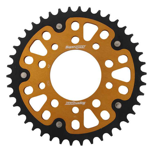Supersprox RST-1332-42-GLD Supersprox Rear Stealth Sprocket Alu/Stl 42T-525 Gld Hon/Tri Rst-1332-42-Gld