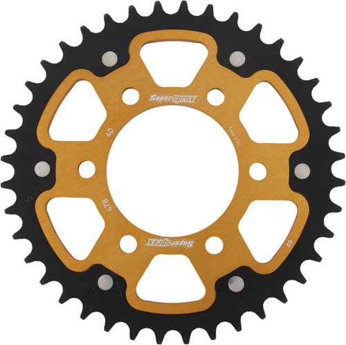 Supersprox Rear Stealth Sprocket Alu/Stl 40T-520 Gld Kaw/Pol Rst-478-40-Gld
