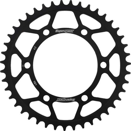 Supersprox RFE-486-43-BLK Supersprox Rear Sprocket Steel 43T-520 Blk Yam Rfe-486-43-Blk