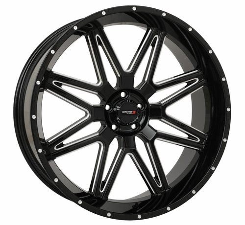 System 3 St7 Wheel 24X9 5+4 (0Mm) 5/4.5 Gloss Black Milled 24S3-7255
