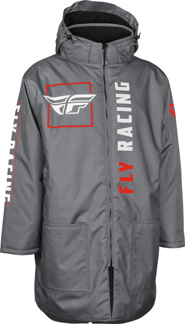 Fly Racing Pit Coat Grey/Red 470-4052
