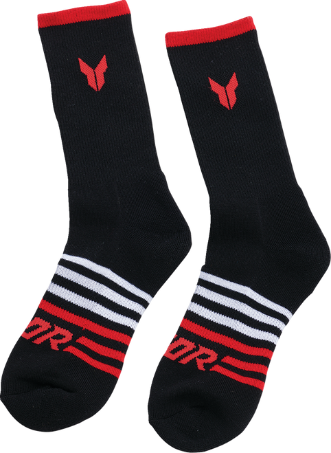 THOR 3431-0857 Crew Socks - Black - Large/Xl - 3 Pack