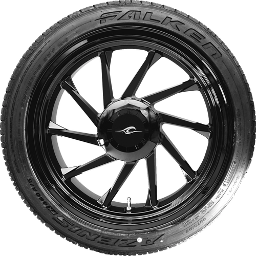 COASTAL MOTO PKG-HURL-187T-SB Coastal Moto Wheel Rear Left Hurricane 3D Trike W/Tire Solid Black 18" Pkg-Hurl-187T-Sb