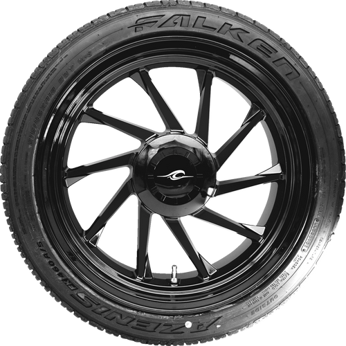 COASTAL MOTO PKG-HURR-187T-SB Coastal Moto Wheel Rear Right Hurricane 3D Trike W/Tire Solid Black 18" Pkg-Hurr-187T-Sb