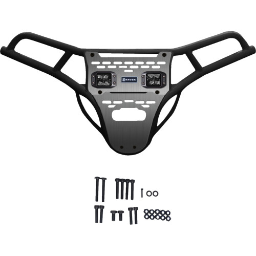 Ravek Front Bumper/Skid Plate With White Lights - Black - Rzr Xp 1000 64-317Bkl Ravek Front Bumper/Skid Plate With White Lights - Black - Rzr Xp 1000 64-317Bkl