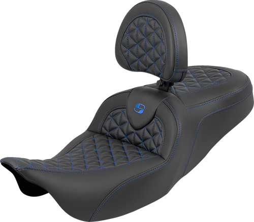 SADDLEMEN 808-07B-210B1 Saddlemen Seat Roadsofa Tri Gripper W/ Blue Stitch 808-07B-210B1