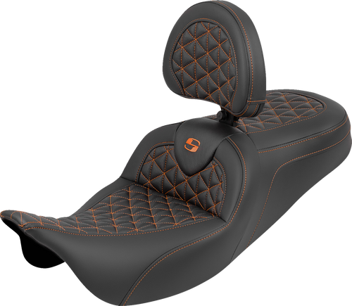 Saddlemen Seat Roadsofa Tri Gripper W/Orange Stitch 808-07B-210B3