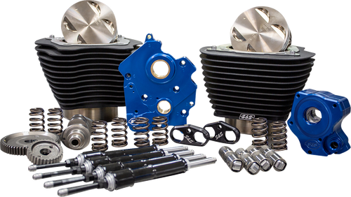 S&S Cycle Powerpack Oil Cool 4.25"Bore 4.5"Stroke M8 Blk W/Hilight 310-1103C