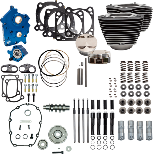 S&S Cycle Powerpak Oil Cool 4.25"Bore4.375"Stroke M8 Blk W/Highlights 310-1058C