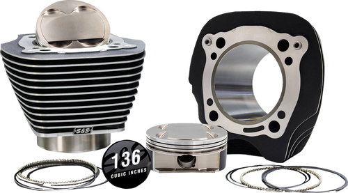 S&S CYCLE 910-1008A S&S Cycle Big Bore Kit Hc 136/132 4.320"Bore Blk W/Hl Fins M8 2017-25 910-1008A