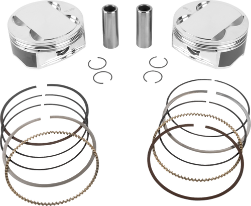 Je Pistons Piston Kit Hd M8 108 4.260 Bore 4.500 Stroke 12:1 399163