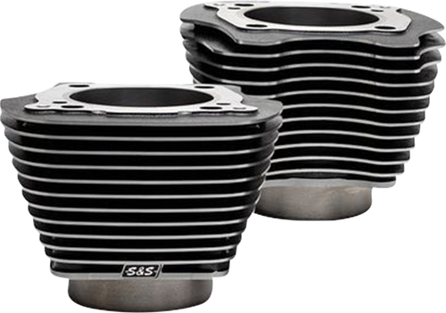 S&S Cycle Cylinder Set 4.25" Bore Unhoned Blk Granite W/Highlight M8 910-0739A