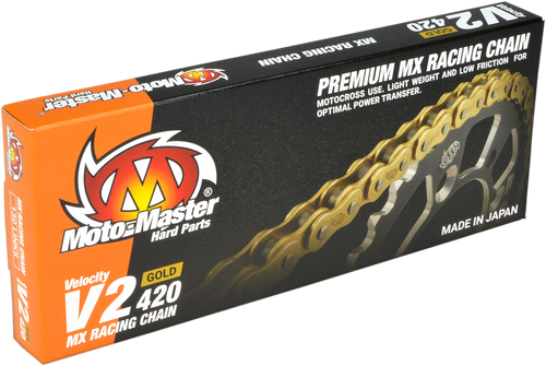 MOTO-MASTER 642001 Moto-Master Mx Chain V2-420G, 130 Links, Gold 642001