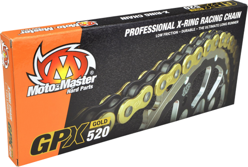Moto-Master Mx Chain Gpx-520G X-Ring, 120 Links, Gold 652005