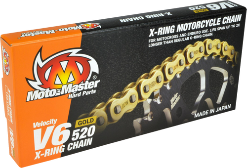 MOTO-MASTER 652003 Moto-Master Mx Chain V6-520G, X-Ring , 120 Links, Gold 652003