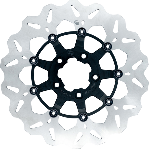 Gbrakes Brake Rotor Rear Floating Wave Black Gbdu004
