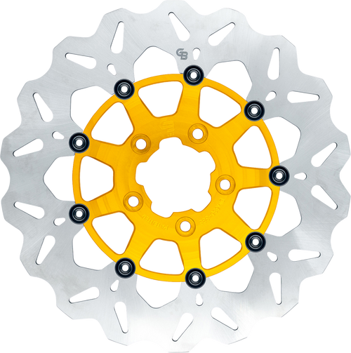 Gbrakes GBDU028 Gbrakes Brake Rotor Front 12.5" Wave Floating Gold Gbdu028