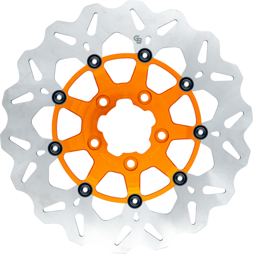 Gbrakes GBDU030 Gbrakes Brake Rotor Front 12.5" Wave Floating Orange Gbdu030