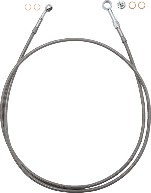 FAT BAGGERS INC. 100064 Fat Baggers Inc. Ez Install Brake Line Full Length 64" Stnl Braid 100064