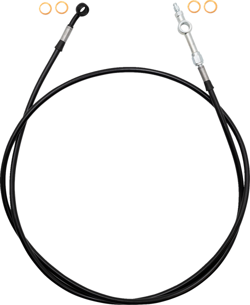 FAT BAGGERS INC. 120064-B Fat Baggers Inc. Ez Install Brake Line Full Length 64" Black Braid 120064-B
