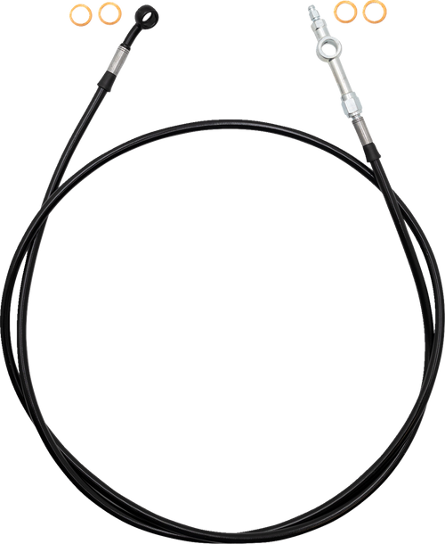 FAT BAGGERS INC. 120063-B Fat Baggers Inc. Ez Install Brake Line Full Length 63" Black Braid 120063-B