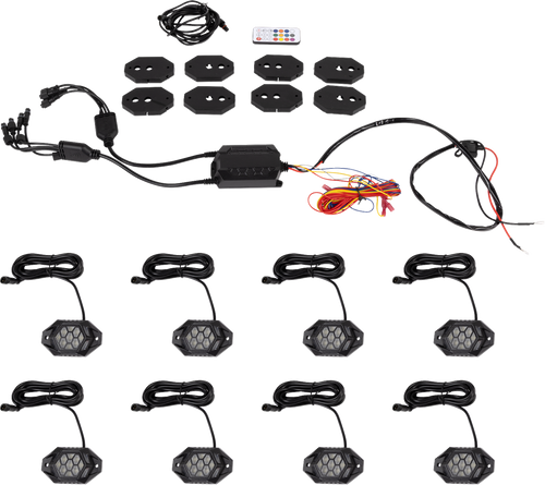 Moose Offroad Rocklghts Kt Rgb 8Pod Mse 100-3615-Pu