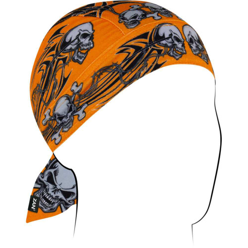 ZAN HEADGEAR ZL669 Zan Headgear Flydanna Sportflex - Orange Tribal Skull Zl669