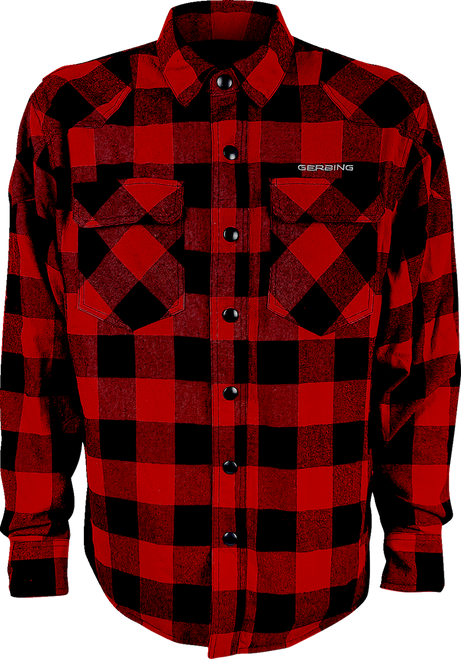 GERBING HEATED CLOTHING GER7VFS-RB-L Gerbing Heated Clothing Shirt Flannel 7V Red/Black Lg Ger7Vfs-Rb-L