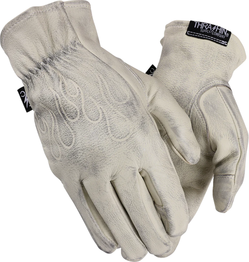 Thrashin Supply Co. Glove Roper Leather Bone White Xs Trg-00-07