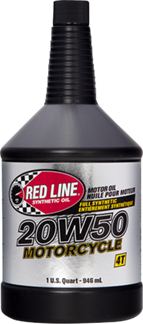 RED LINE SYNTHETIC OIL 42504 Red Line Synthetic Oil 20W50 Motorcycle Oil - 1 Quart 42504