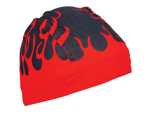 Bobster Flydanna; 100% Cotton Flames Red Ii Z229