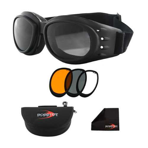 BOBSTER BCA2031AC Bobster Cruiser 2 Interchangeable Goggle Black Frame 3 Lenses Bca2031Ac