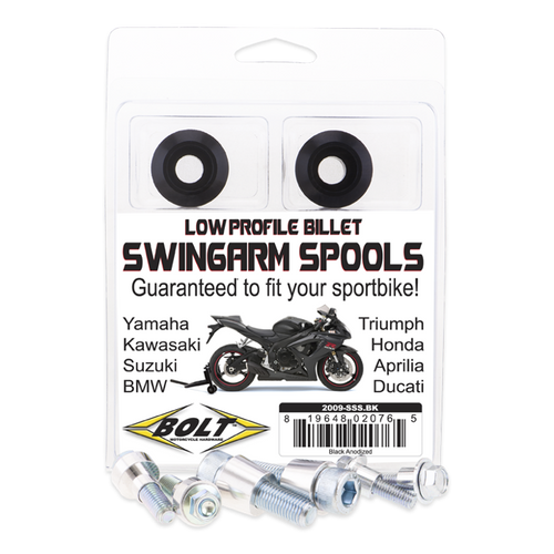 BOLT MOTORCYCLE ACCESSORIES 2009-SSS.BK Bolt Motorcycle Accessories Swingarm Spools Black 2009-Sss.Bk