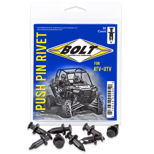 BOLT MOTORCYCLE ACCESSORIES RZR-RIVETS Bolt Motorcycle Accessories M8 Pry Rivets 50/Pk Rzr-Rivets