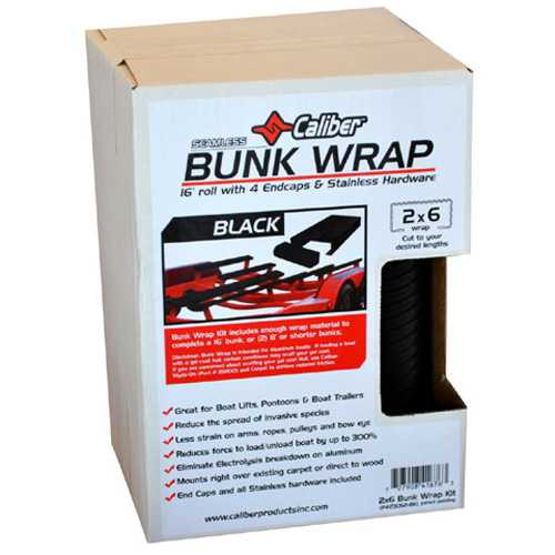 CALIBER TRAILER PRODUCTS 23052-BK Caliber Trailer Products Bunkwrap Kit Black (16'X2X6" W/End Caps) 23052-Bk