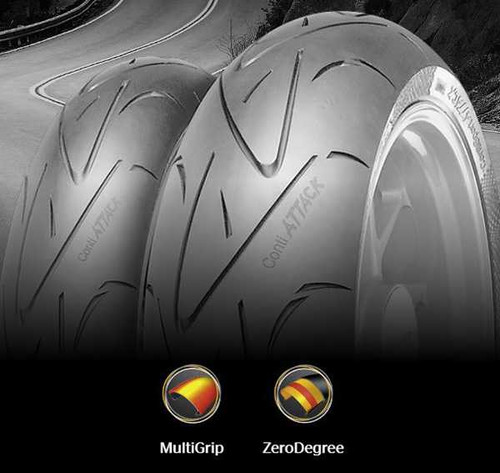 CONTINENTAL TIRES 02443950000 Continental Tires Conti Sport Attack - 130/70Zr16 M/C (61W) Tl 02443950000
