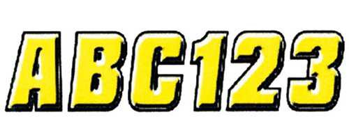 HARDLINE PRODUCTS YEBLK500 Hardline Products 2" Letter & Number Kit Yellow / Black Yeblk500
