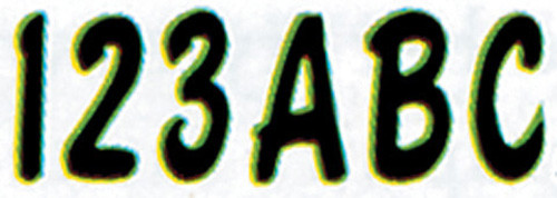 Hardline Products 3" Letter & Number Kit Black / Kiwi Blkki200