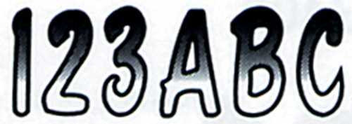 HARDLINE PRODUCTS WHBKG200 Hardline Products 3" Letter & Number Kit White / Black Whbkg200