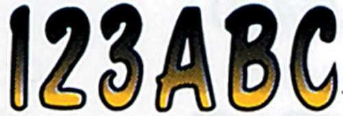 HARDLINE PRODUCTS YEBKG200 Hardline Products 3" Letter & Number Kit Yellow / Black Yebkg200