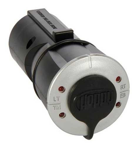 HOPKINS TRAILER PRODUCTS 47525 Hopkins Trailer Products Trailer Adapter 7 Way Blade To 6 Way Round W/Circuit Tester 47525