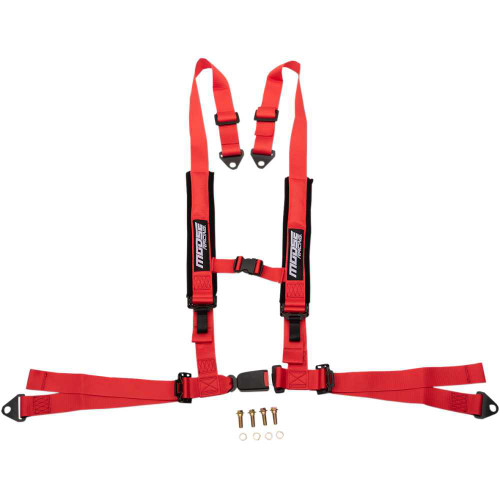 MOOSE UTILITY 1004403PU Moose Utility Seat Harness - 4 Point - 2X2 - Red 100-4403-Pu