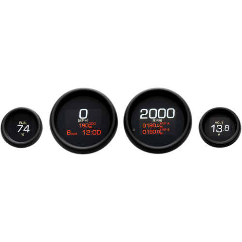 Dakota Digital Mlx 4-Gauge Instrument Kit - Black Bezel Mlx-8404-K
