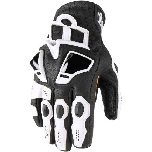 ICON 3301-3552 Icon Hypersport Short Gloves - White - Medium