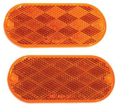 Optronics Trailer Lights Reflector Oblong Amber/Pair Re-12Ak