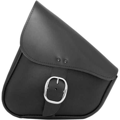 WILLIE & MAX LUGGAGE 5982300 Willie & Max Luggage Leather Swingarm Bag - Black With Chrome Buckle 59823-00